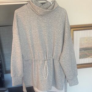 Gray Cowl Neck Pullover Sweater